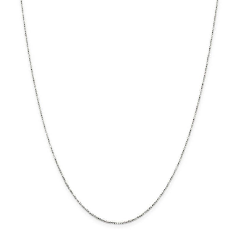 Black Bow Jewelry 1mm Sterling Silver, Hollow Beaded Chain Necklace, 18 Inch