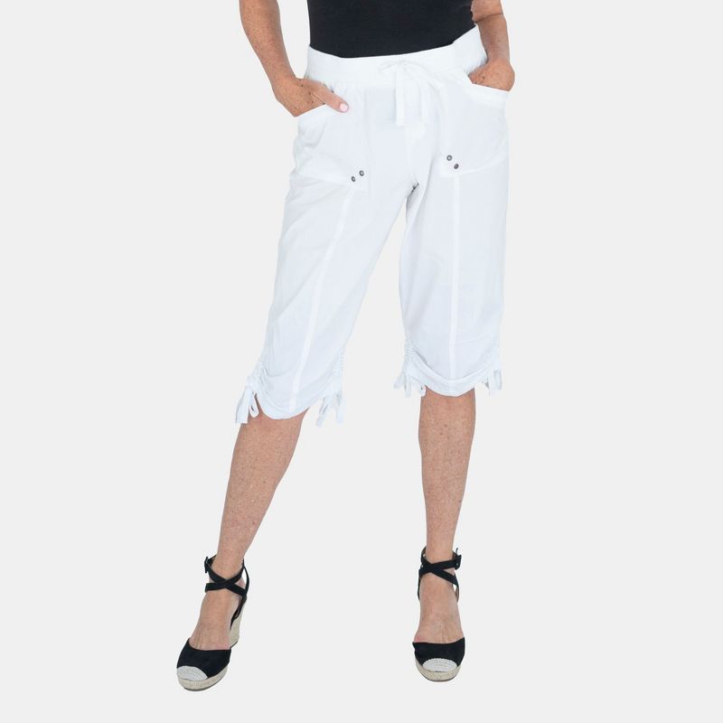 da-sh Women's 19" White Capri Pants | Large
