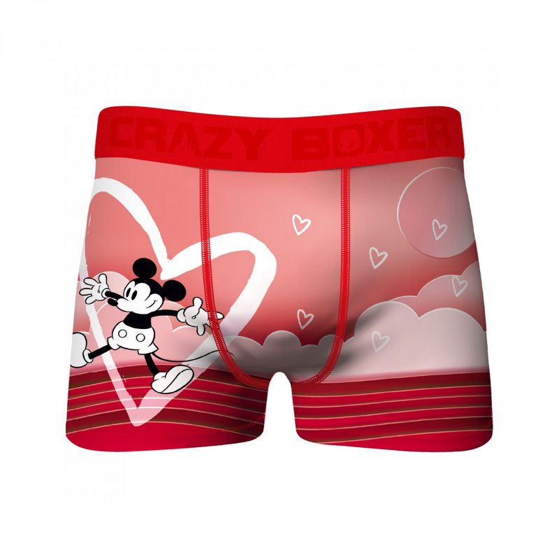 Mens Crazy Boxers Mickey Mouse Heart Boxer Briefs - Medium (32-34)