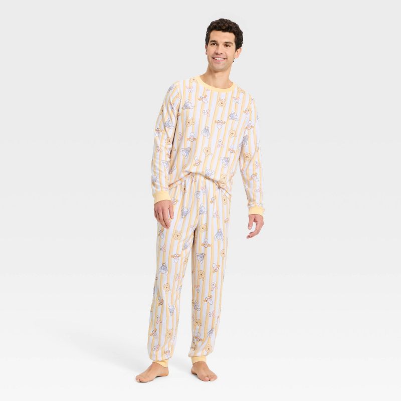 Men's Winnie the Pooh 2pc Family Matching Sleep Pajama Set - Yellow M