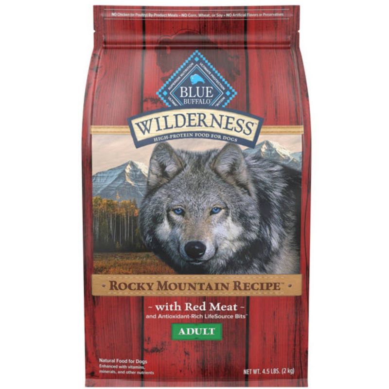 Blue Buffalo Wilderness Rocky Mountain Recipe High Protein Natural Adult Dry Dog Food Beef with Grain - 4.5lbs
