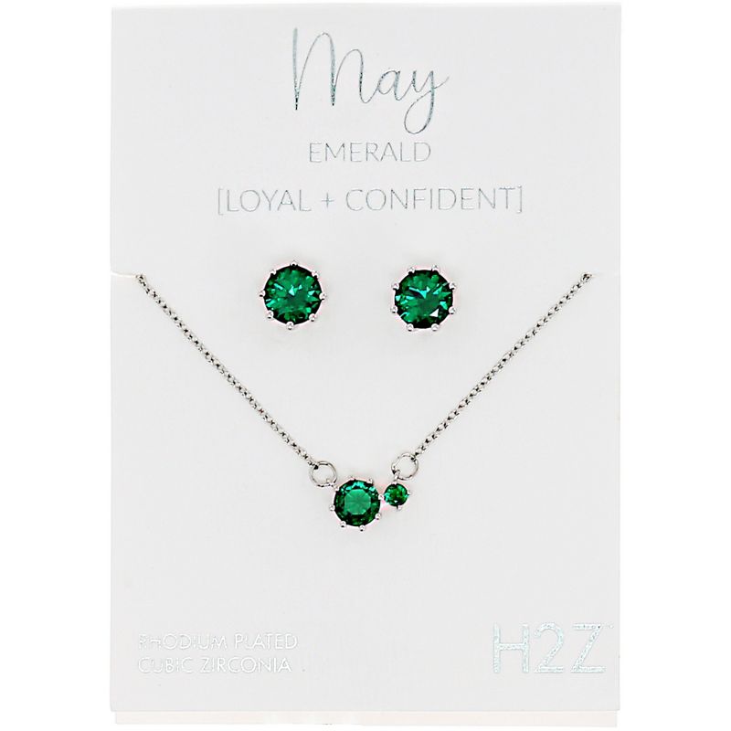 Pavilion Gift Company - May Emerald - 16.5"-18.5" Birthstone Jewelry Gift Set - Necklaces