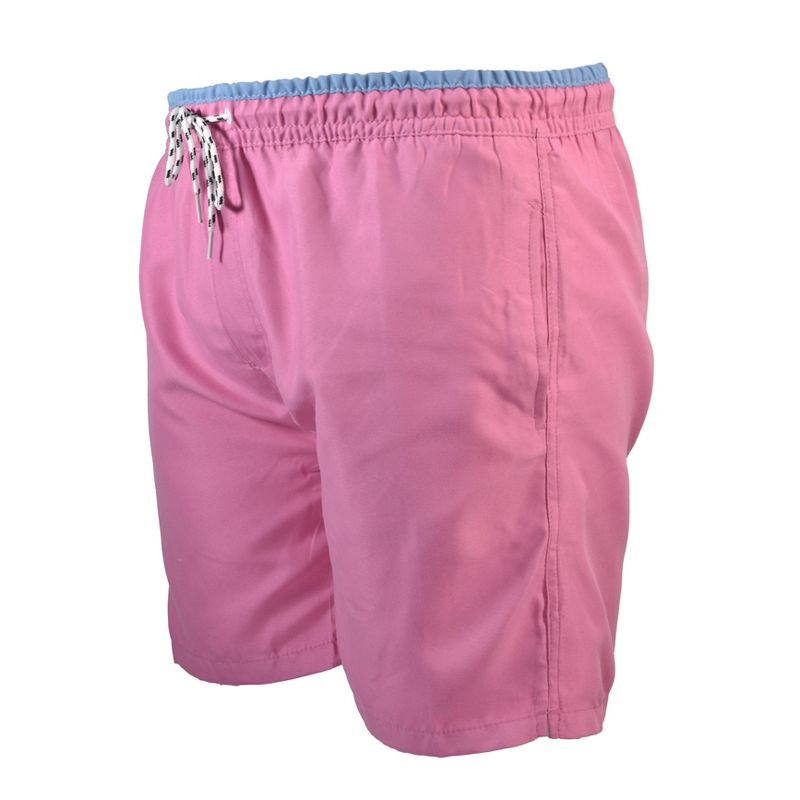 Burnside Men's Solid Color Bathing Suit Quick Dry 5" Inseam | Pink Large