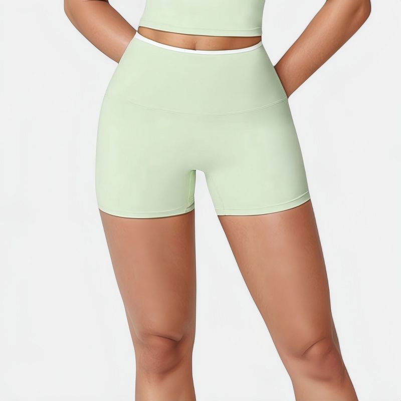 Anna-Kaci Active Women's High Waist Athletic Shorts with Stretch Fabric and Contour Fit Waistband - Small, Green