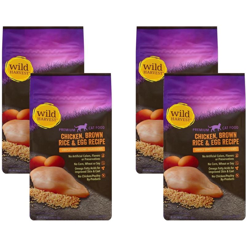 Wild Harvest Chicken Brown Rice and Egg Recipe Cat Food - Case of 4/3 lb