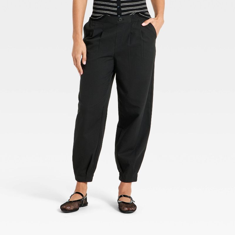 Women's Balloon Jogger Pants - A New Day™ Black L