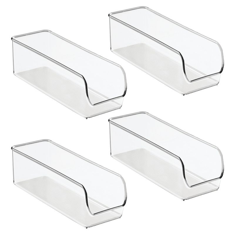 iDesign Narrow Pantry Bin for Kitchen Storage - Set of 4 - Clear