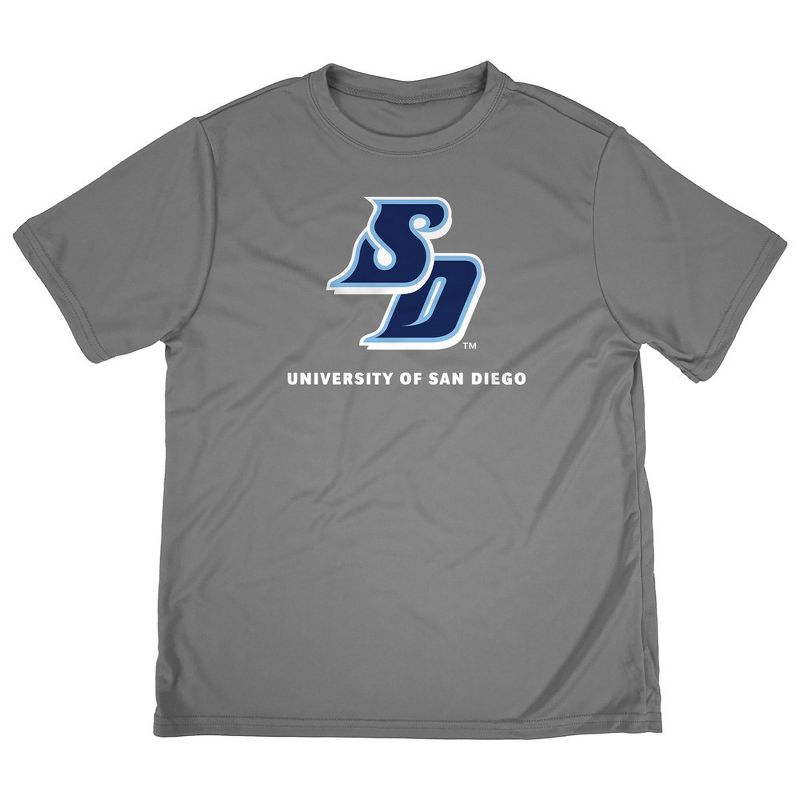 Boys' University of San Diego Sport T-Shirt Primary Logo Charcoal Medium