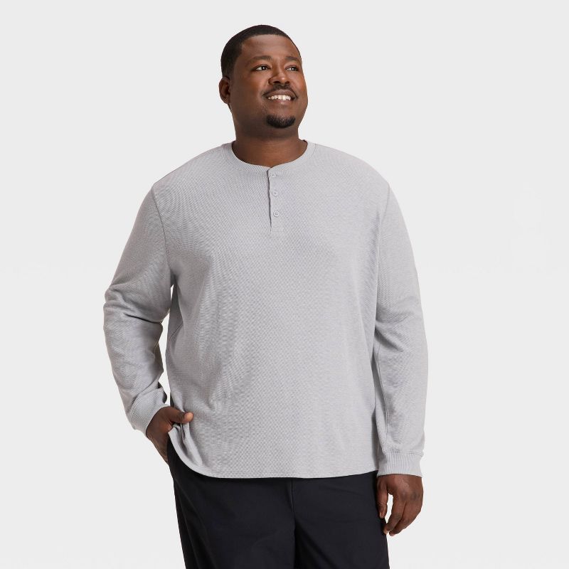 Men's Big Waffle Henley Shirt - All In Motion™ Gray 3XL