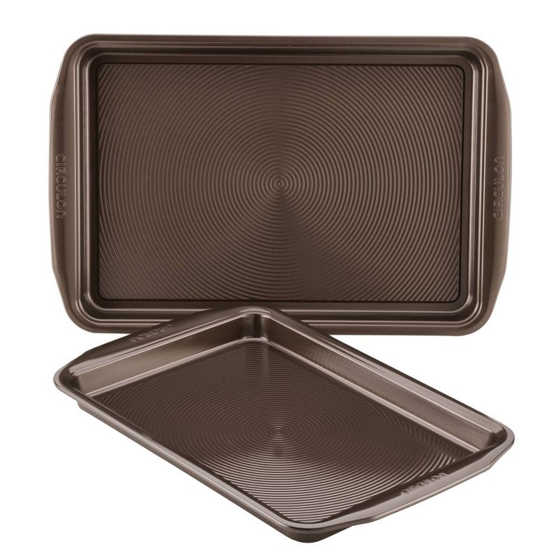 Circulon 2pc Nonstick Cookie Sheet Set Merlot: Steel Bakeware, Even-Heating, Oven & Dishwasher-Safe, Lifetime Warranty