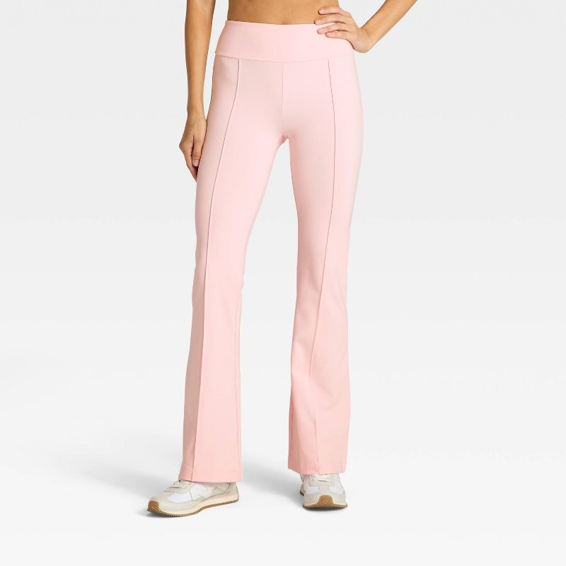 Women's High-Rise Fleece Lined Winter Flare Leggings - All In Motion™ Light Pink XXL