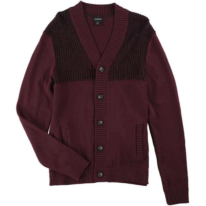 Alfani Mens Buttoned Cardigan Sweater, port, Small