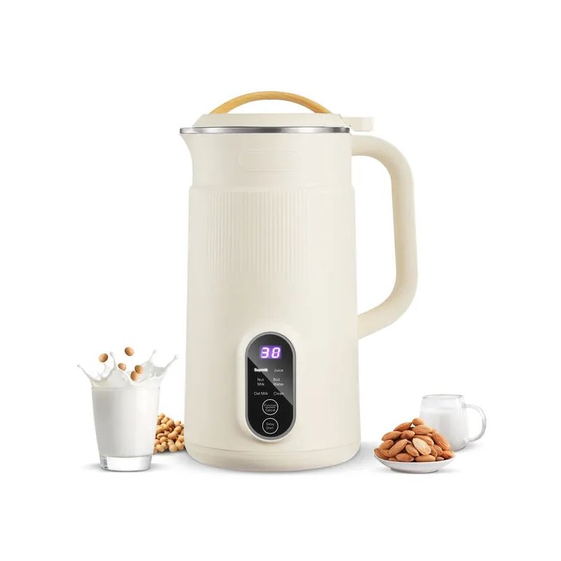 Mojgar 6-in-1 Nut Milk Maker, 20 oz Soy Milk Maker Machine with 6 Blades, for Homemade Oat, Nut, Soy, Juice