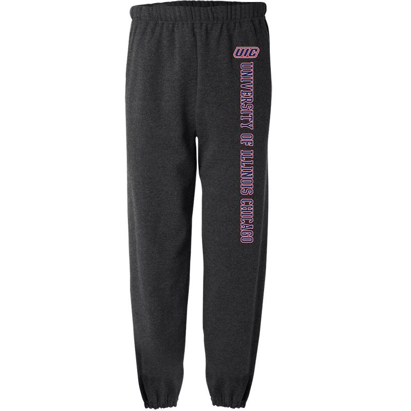 Men's Campus Lab University of Illinois Chicago Official Collegiate Team Logo Jogger Sweatpants Charcoal Heather Medium