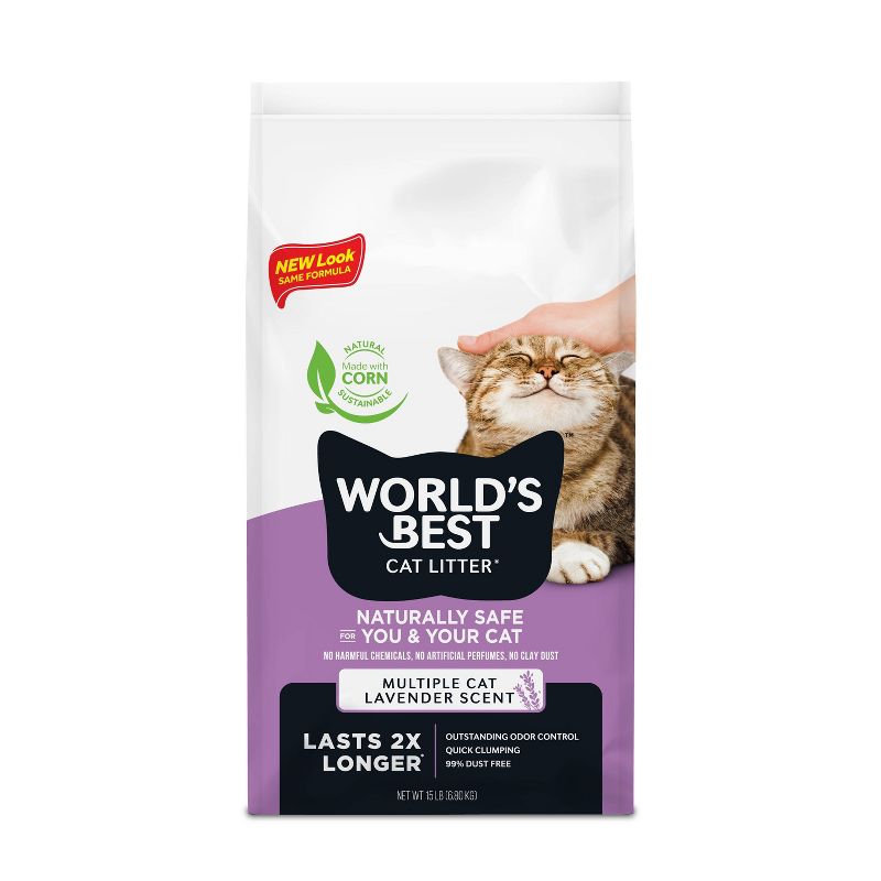 World's Best Cat Litter- Lavender Scented Cat Formula - 15lbs