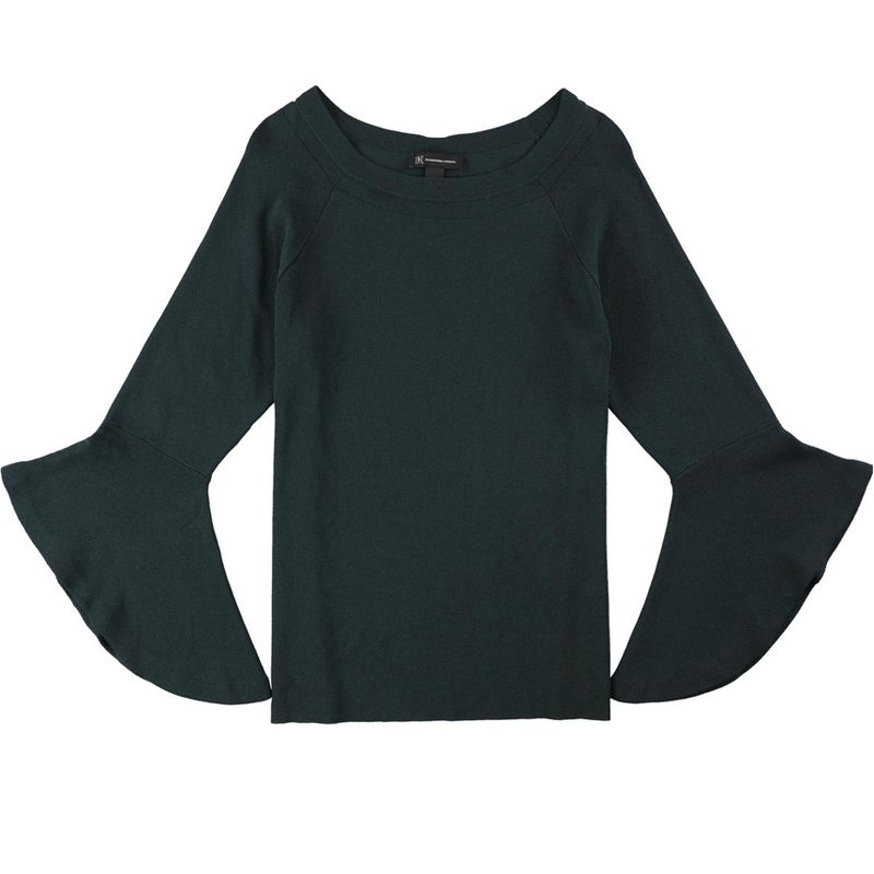 I.N.C International Concepts Womens Ruffled Sleeve Knit Sweater, hunterforest, XX-Large