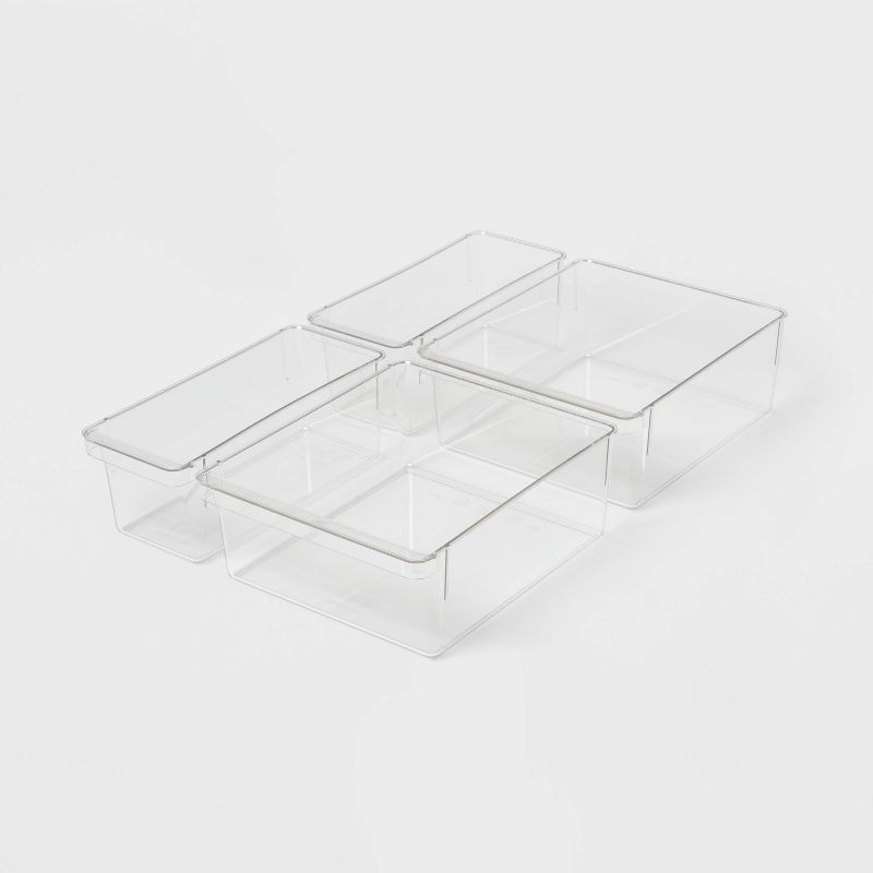 4pc Fridge & Pantry Bin Storage Set Clear - Brightroom™: Refrigerator & Pantry Organizers, Hand Washable