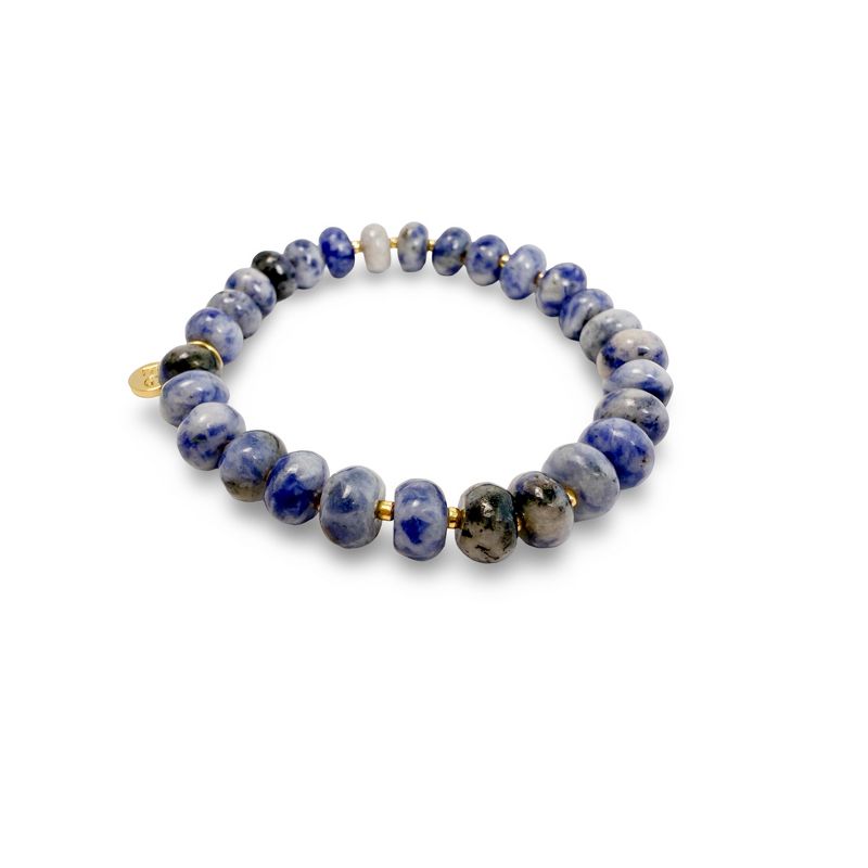 Lapis Rondelle Gemstone Beaded Bracelet - ETHICGOODS