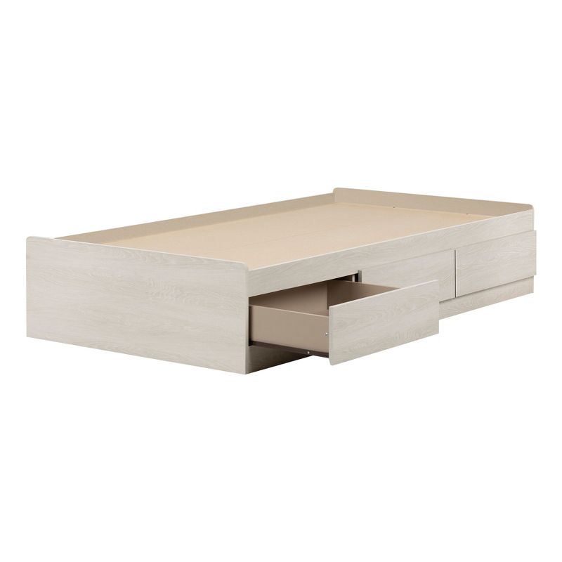 Step One Essential Mates Kids' Bed with 3 Drawers White - South Shore: Twin Platform Frame, Bedroom Furniture, ASTM Certified