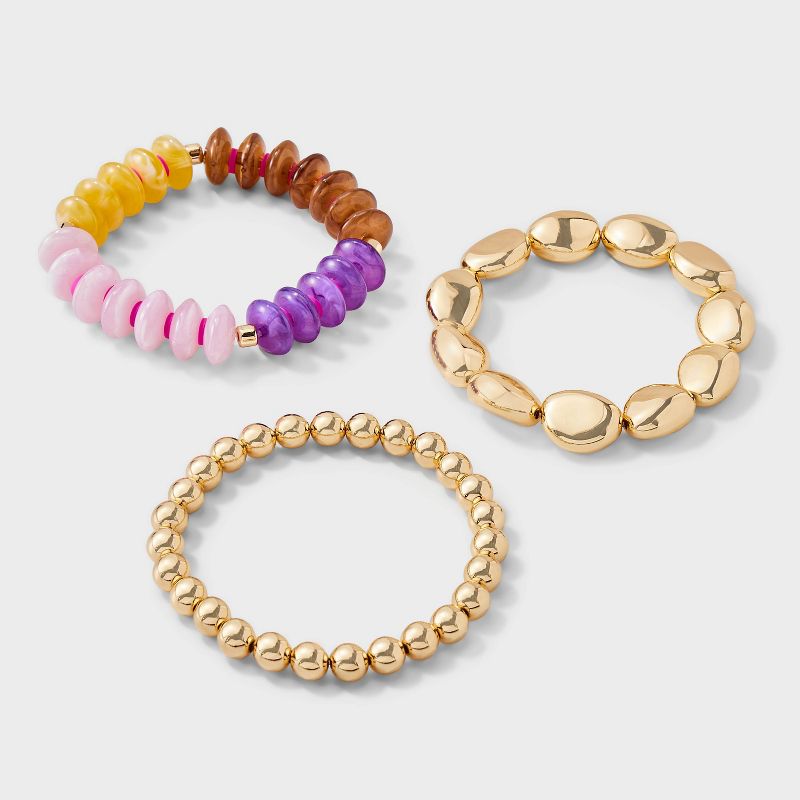 Beaded Bracelet Set - Universal Thread™ Gold/Pink