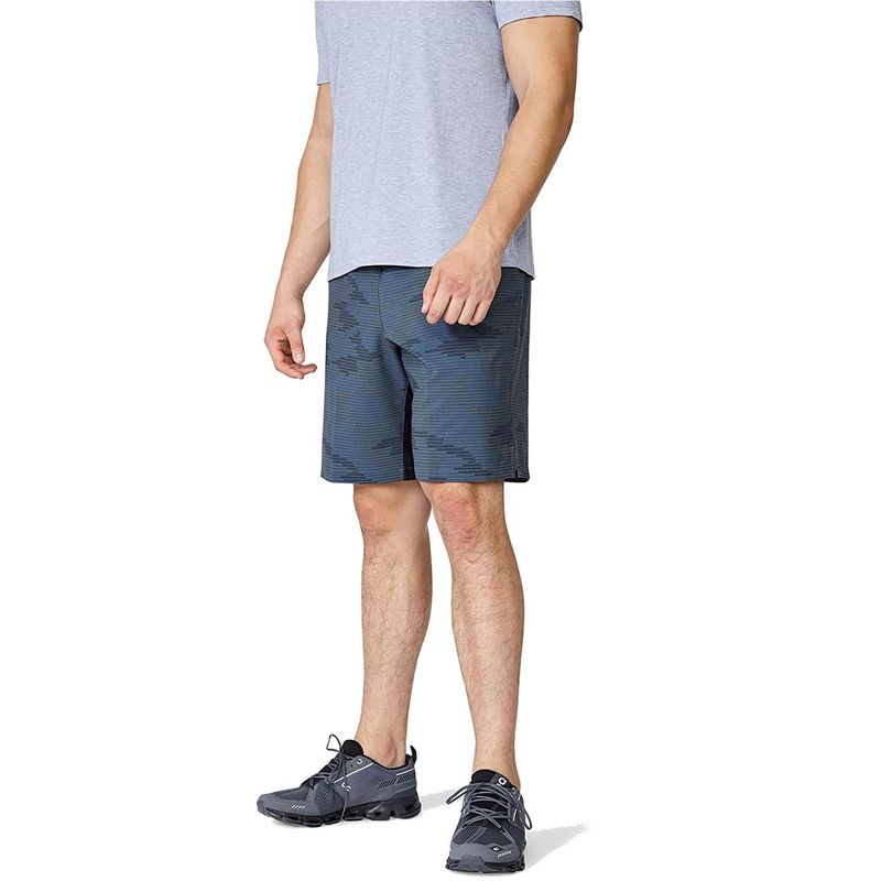 SOLFIRE Mens CyberCamo Athletic Workout Shorts, green, Medium