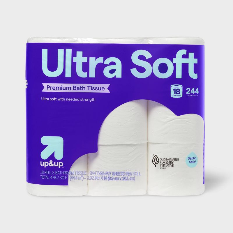 Premium Ultra Soft Toilet Paper - 18 Rolls - up&up™