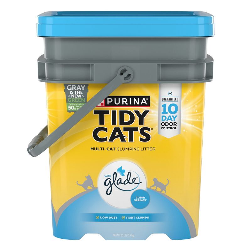 Purina Tidy Cats Clumping and Low Dust Scoop Cat & Kitty Litter with Glade Tough Odor Solutions for Multiple Cats - 35lbs