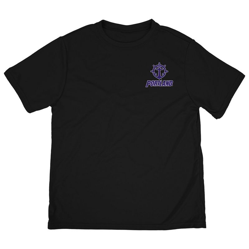 Boys' The University of Portland Sport T-Shirt Left Chest Logo Black Small