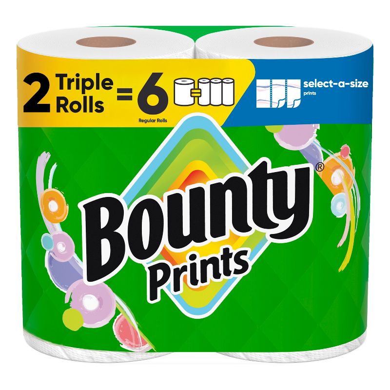 Bounty Select-A-Size Print Paper Towels - 2 Triple Rolls