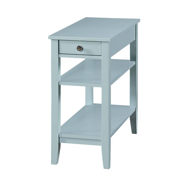 American Heritage 3 Tier End Table with Drawer Sea Foam - Breighton Home: Narrow, Storage, Living Room Furniture