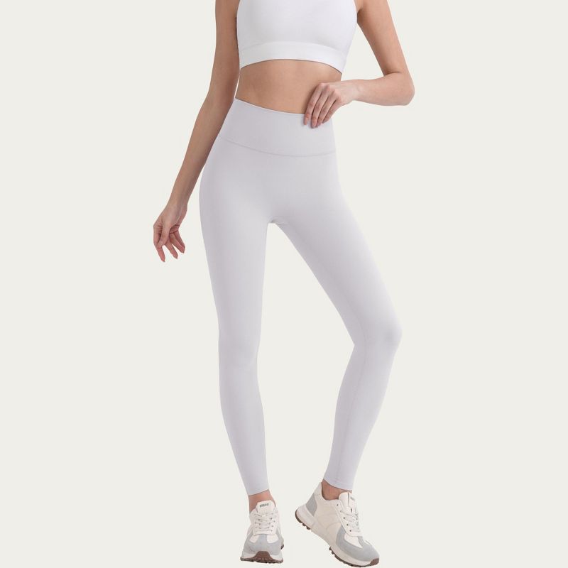 Anna-Kaci Active Women's High Waist Stretch Leggings with Smooth Supportive Fit - Small, Off White