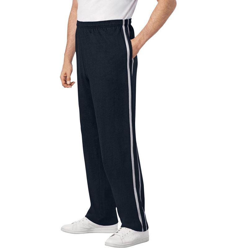 KingSize Lightweight Jersey Side-Striped Sweatpants - L, Black