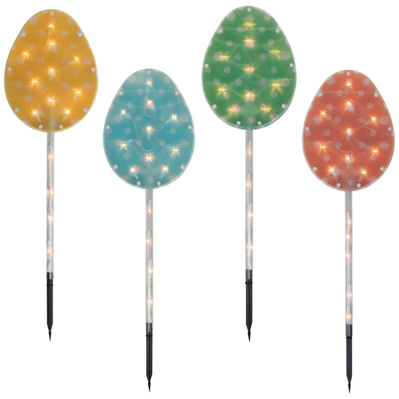 Northlight Lighted Easter Egg Outdoor Pathway Markers - 28.5" - Set of 4