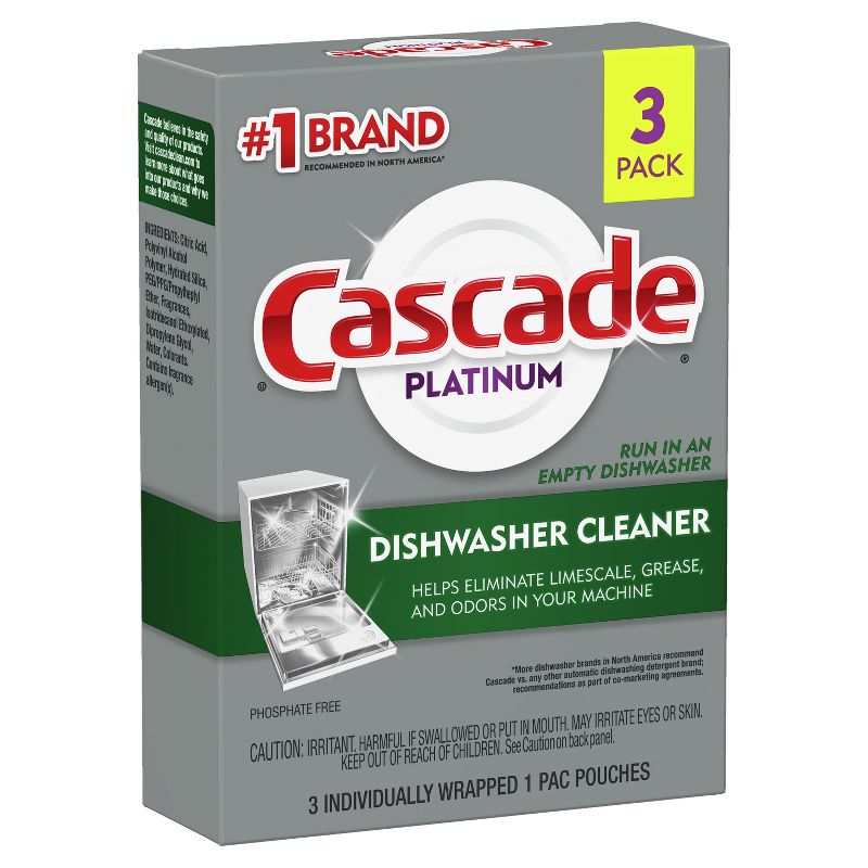 Cascade Platinum Dishwasher Cleaner - 3ct