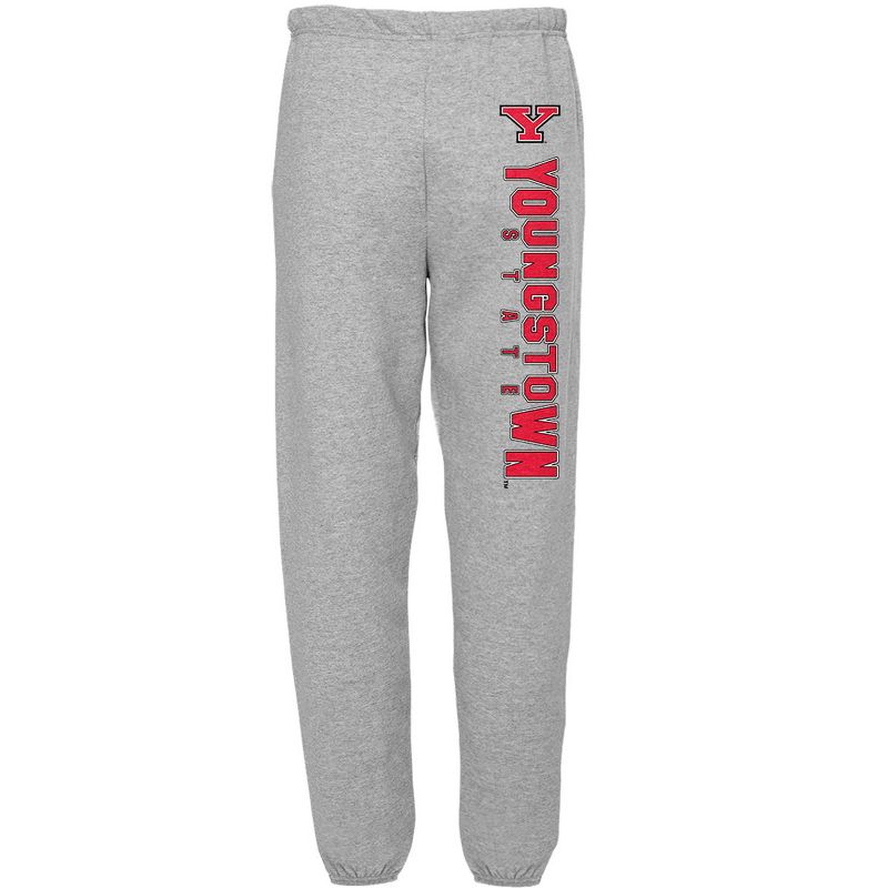 Men's Campus Lab Youngstown State University Official Collegiate Team Logo Jogger Sweatpants Athletic Heather Small