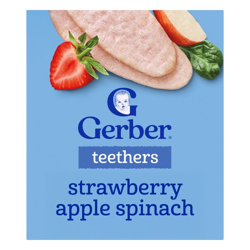 Gerber Baby Food Strawberry Apple Spinach Teething Wafers Baby Snack - 12ct/1.7oz Total