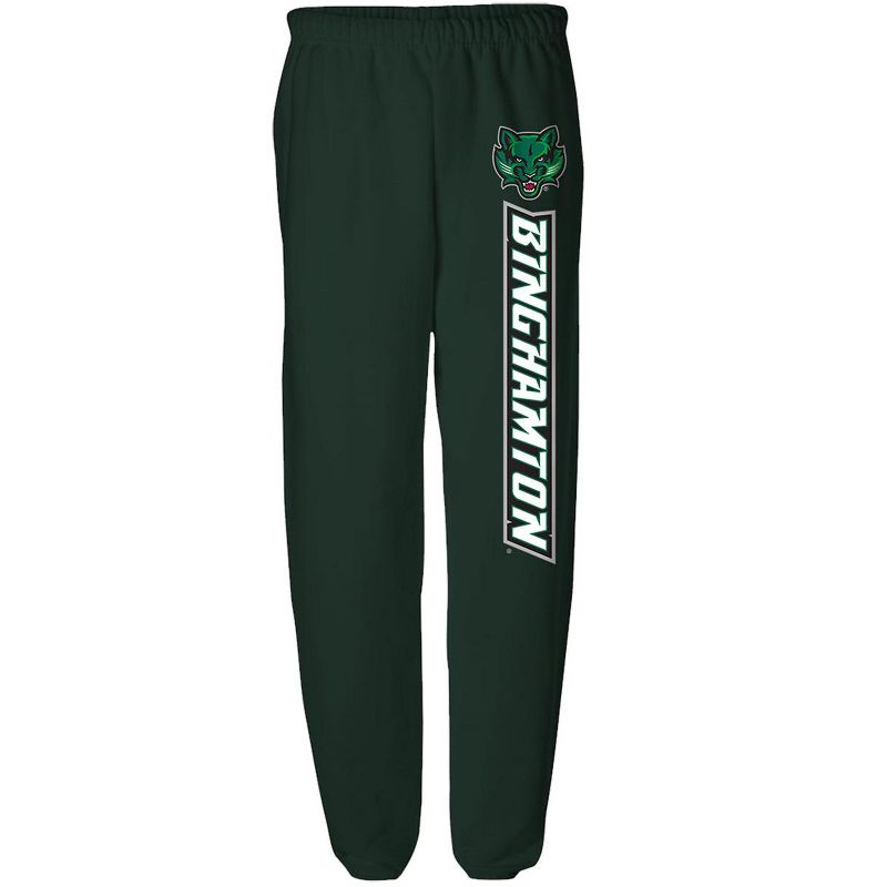 Men's Campus Lab Binghamton University Officially Licensed Apparel - Team Color Jogger Sweatpants Hunter Green Large