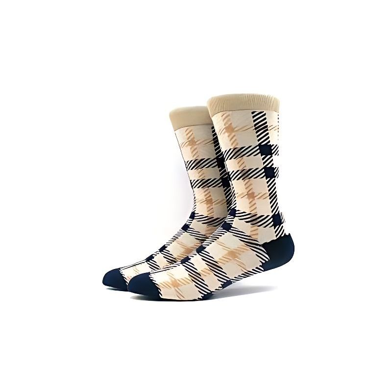 Hashed Plaid Patterned Socks (Men's Sizes, Adult Large) from the Sock Panda
