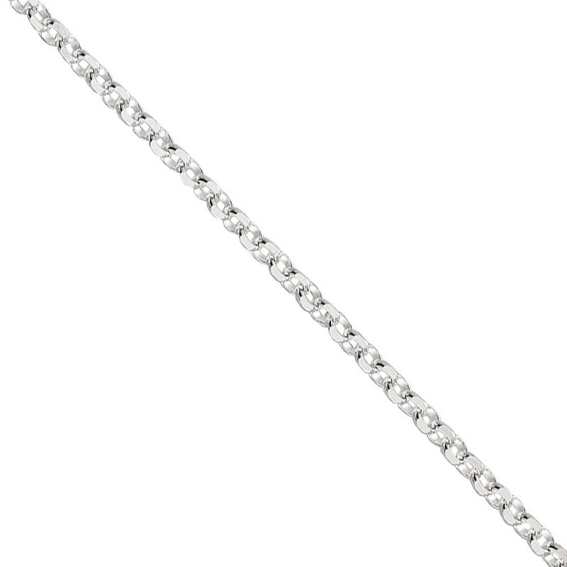 Black Bow Jewelry 2.5mm Sterling Silver D/C Solid Open Cable Chain Necklace, 20 Inch