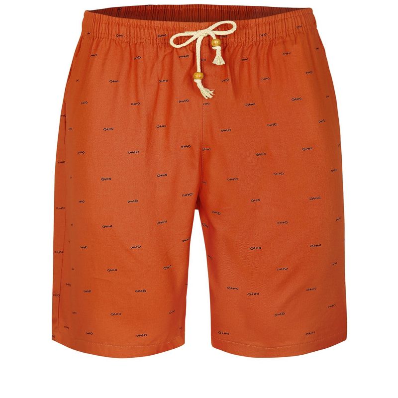 Lars Amadeus Men's Holiday Elastic Waistband Fish Printed Swimming Beach Board Shorts 2 Pack Orange 36