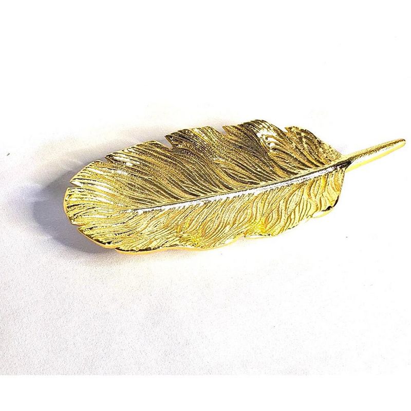 Jiallo Stainless Steel Gold Leaf dish 9.25 x 4.25"