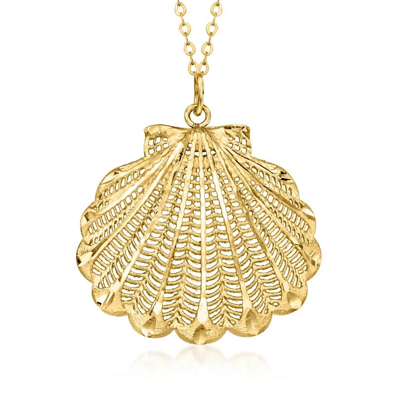Ross-Simons Italian 14kt Yellow Gold Scallop Seashell Necklace Size 20