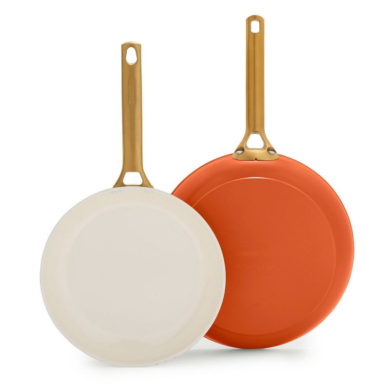 GreenPan (10" and 12") Reserve Pro Ceramic Nonstick Frypan Set Harvest