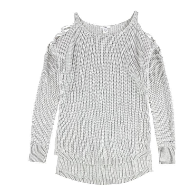 bar III Womens High-Low Knit Sweater, ltgryhthr, X-Large