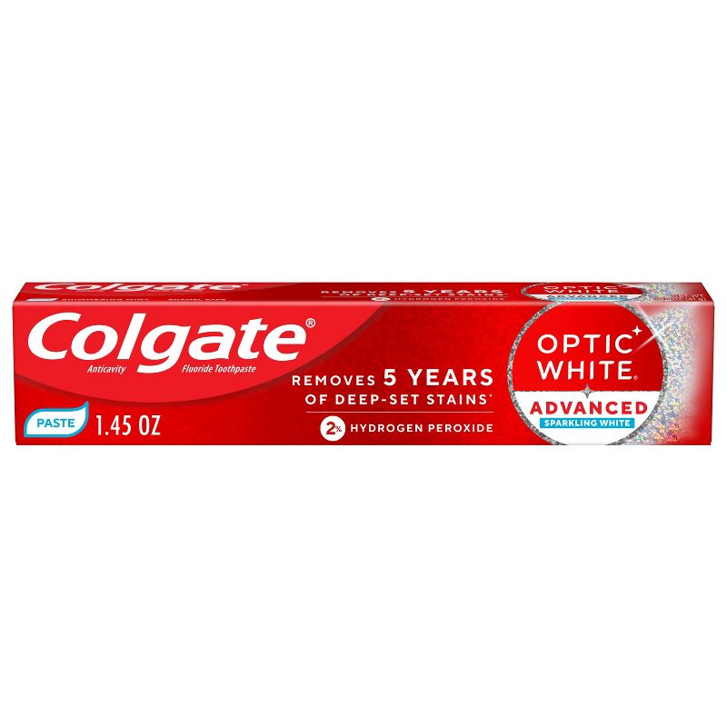 Colgate Optic White Advanced Teeth Whitening Toothpaste Sparkling White - Trial Size - 1.45oz