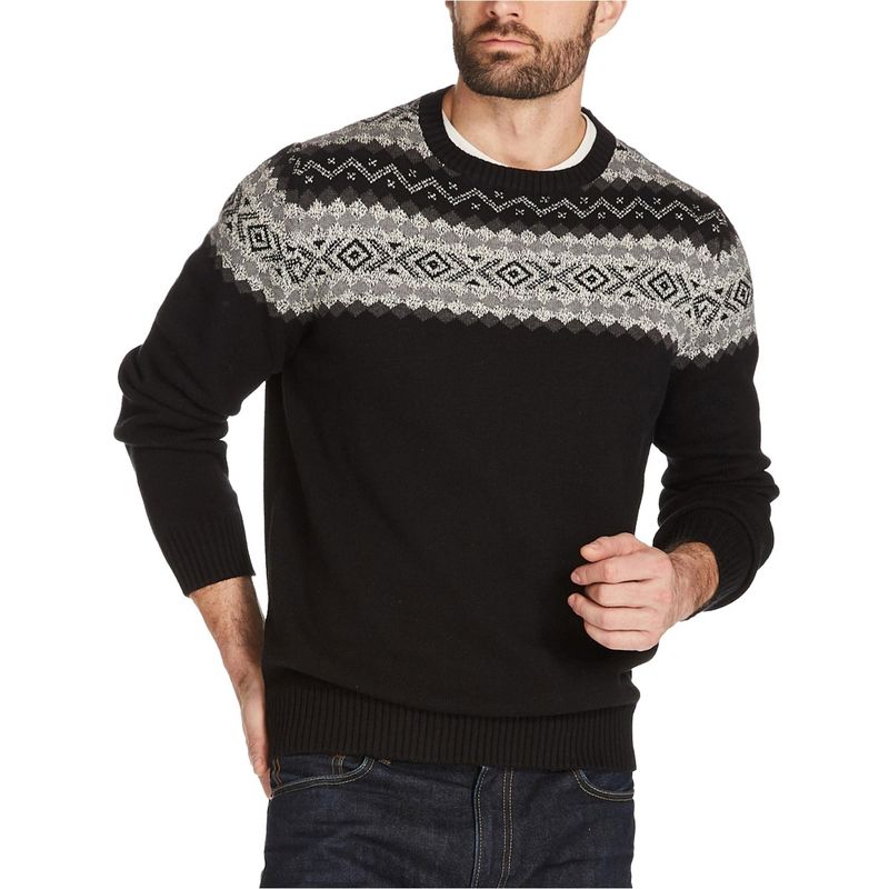 Weatherproof Mens Vintage Knit Sweater, black, Small