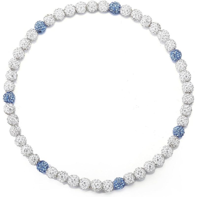 Baseball Beaded Chain Necklace for Men,Baseball Necklace Gifts for Boys,Diamond Rhinestone Discoball Baseball Necklace Gifts for Baseball Team Lovers