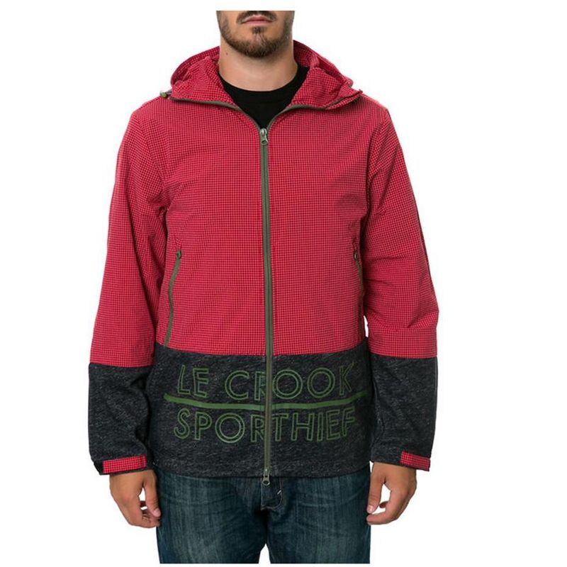 Crooks & Castles Mens The Sportthief Anorak Jacket, trueredmulti, Large