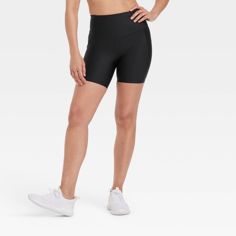Women's Effortless Support Bike Shorts 6" - All In Motion™ Black XL: Moisture Wicking, Quick Drying, UPF 50+