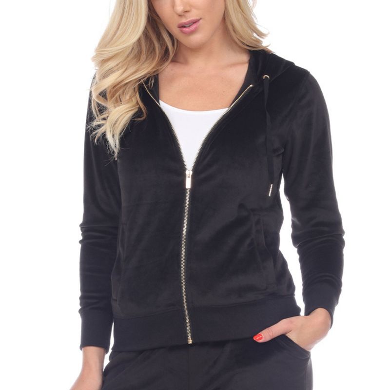 Women's Velour Jacket Black S -White Mark